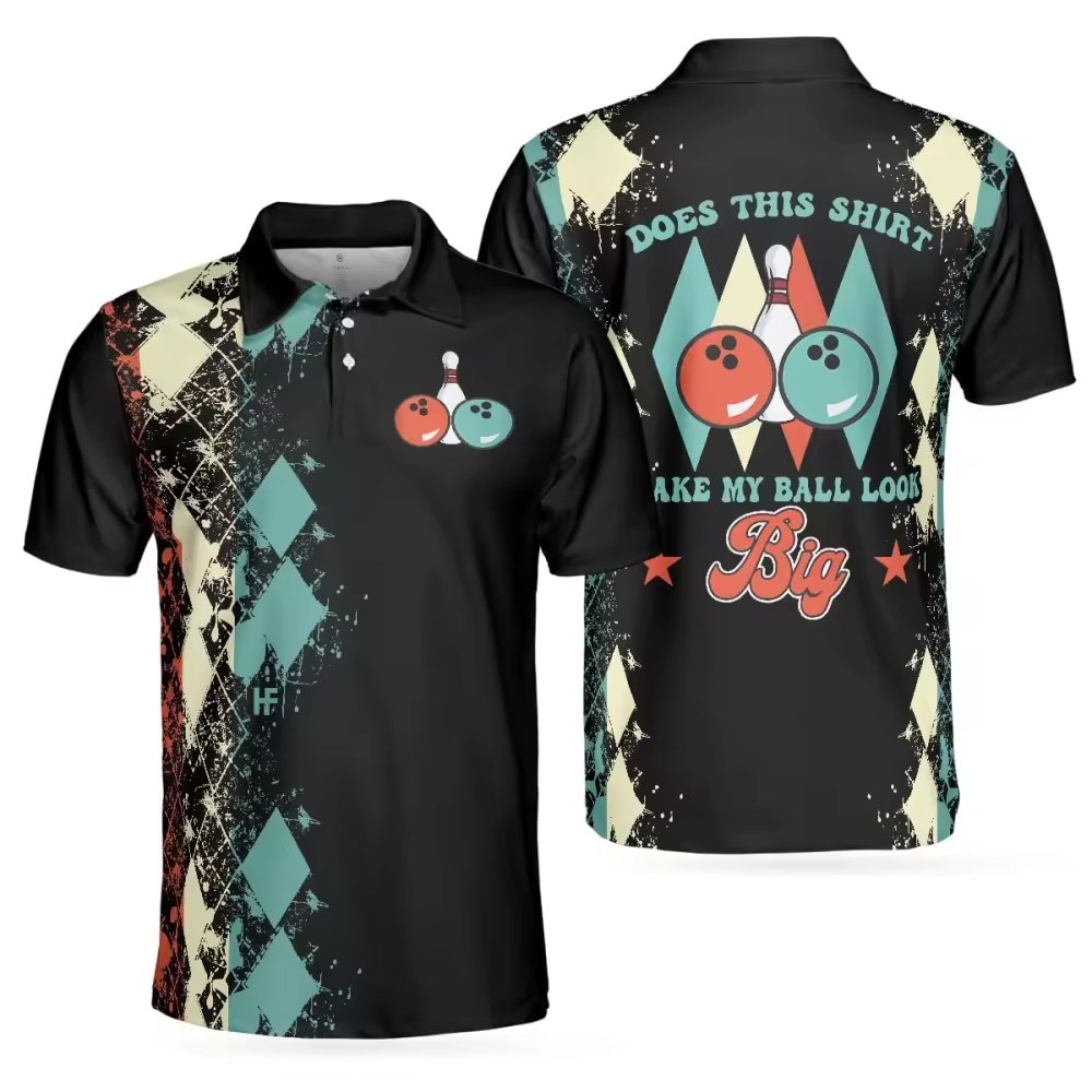 Men's Short Sleeves Polo Shirt Vintage Button Bowling Shirts Custom Pattern